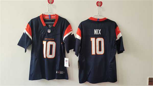 Women%27s Denver Broncos #10 Bo Nix Navy 2024 F.U.S.E Alternate Stitched Jersey